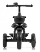 Milly Mally Tricicleta pentru copii Bobby Black cu cadru robust din otel roti Eva +24 luni