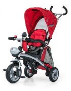 Milly Mally Tricicleta pentru copii City Red cu scaun reversibil roti pneumatice scaun moale saculet depozitare si suport picioruse