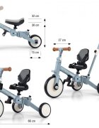Milly Mally Tricicleta pentru copii Optimus Max Denim 5 in 1 reglabila maner parental roti din spuma varsta 12 luni+