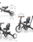 Milly Mally Tricicleta pentru copii Optimus Max Grey 5 in 1 reglabila maner parental roti din spuma varsta 12 luni+
