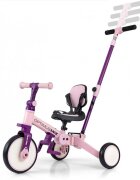 Milly Mally Tricicleta pentru copii Optimus Max Pink 5 in 1 reglabila maner parental roti din spuma varsta 12 luni+