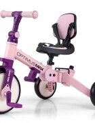 Milly Mally Tricicleta pentru copii Optimus Max Pink 5 in 1 reglabila maner parental roti din spuma varsta 12 luni+