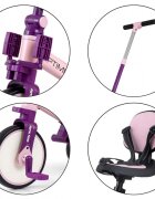 Milly Mally Tricicleta pentru copii Optimus Max Pink 5 in 1 reglabila maner parental roti din spuma varsta 12 luni+