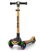 Milly Mally Trotineta pliabila Boogie Gold roti din silicon cu Led platforma antiderapanta greutate admisa 50 kg