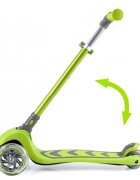 Milly Mally Trotineta pliabila Boogie Green roti din silicon cu Led platforma antiderapanta greutate admisa 50 kg