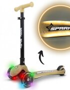 Milly Mally Trotineta pliabila Sparky Champagne roti din silicon cu led platforma iluminata greutate admisa 50 kg