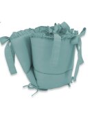 MimiNu Aparatoare pentru patut cu volanase din bumbac 180x30 cm colectia Royal Nepal green