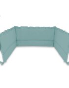 MimiNu Aparatoare pentru patut cu volanase din bumbac 180x30 cm colectia Royal Nepal green