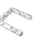 MimiNu Aparatoare pentru patut tip rulou cu husa detasabila lungime 180 cm din bumbac Blue Plane