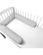 MimiNu Aparatoare pentru patut tip rulou cu husa detasabila lungime 180 cm din bumbac Colectia Royal Grey