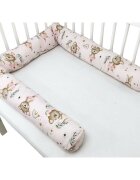 MimiNu Aparatoare pentru patut tip rulou cu husa detasabila lungime 180 cm din bumbac Design Little Ballerina Pink