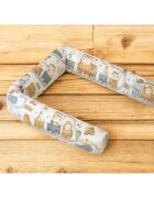 MimiNu Aparatoare pentru patut tip rulou cu husa detasabila lungime 180 cm din bumbac Design Zoo in train