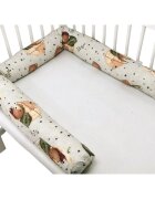 MimiNu Aparatoare pentru patut tip rulou cu husa detasabila lungime 180 cm din bumbac Teddy Bear On Moon