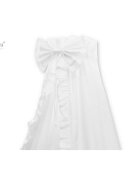 MimiNu Baldachin din tull pentru patut cu funda si volan 210x145 cm Alb