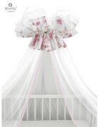 MimiNu Baldachin mare din tull cu funda din bumbac 400x170 cm Pink Ballerina