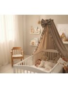 MimiNu Baldachin pentru patut cu funda si volanas 210x145 cm Colectia Royal Mocha