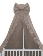 MimiNu Baldachin pentru patut cu funda si volanas 210x145 cm Colectia Royal Mocha