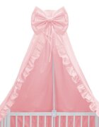 MimiNu Baldachin pentru patut cu funda si volanas 210x145 cm Colectia Royal Powder Pink