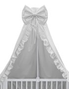 MimiNu Baldachin pentru patut cu funda si volanas 210x145 cm Royal Grey