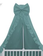MimiNu Baldachin pentru patut cu funda si volanas 210x145 cm Royal Nepal Green