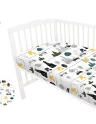 MimiNu Cearceaf cu elastic 140x70 cm Childrens Journey Grey