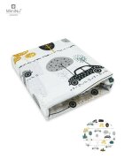MimiNu Cearceaf cu elastic 140x70 cm Childrens Journey Grey