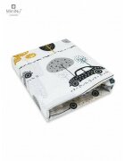 MimiNu Cearceaf cu elastic din bumbac 160x80 cm Childrens Journey Grey