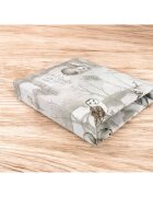 MimiNu Cearceaf cu elastic din bumbac 160x80 cm Design Woodland