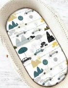 MimiNu Cearceaf cu elastic pentru landou 80x35 cm din bumbac Childrens Journey Grey