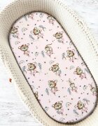 MimiNu Cearceaf cu elastic pentru landou 80x35 cm din bumbac Little Ballerina Pink