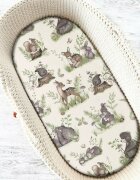 MimiNu Cearceaf cu elastic pentru landou carucior si cosulet 80x35 cm Design Calm Forest Natural