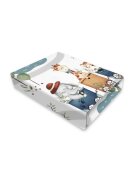 MimiNu Cearceaf cu elastic pentru patut 120X60 cm din bumbac Design Zoo in train