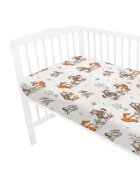 MimiNu Cearceaf cu elastic pentru patut 140X70 cm din bumbac Design Time for fun