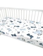 MimiNu Cearceaf cu elastic pentru patut 140X70 cm din bumbac Dino Granat