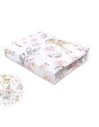 MimiNu Cearceaf cu elastic pentru patut 140X70 cm din bumbac Sweet Deer pink