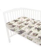 MimiNu Cearceaf cu elastic pentru patut 90x40 bumbac Design Calm Forest Natural