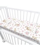 MimiNu Cearceaf cu elastic pentru patut co-sleeper 89 x 51 cm Sweet Deer Pink