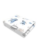 MimiNu Cearceaf cu elastic pentru patut co-sleeper Leonie 83x50 cm din bumbac blue plane