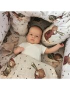 MimiNu Cearceaf cu elastic pentru patut co-sleeper Vera 89x51 cm din bumbac Teddy Bear On Moon