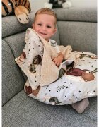 MimiNu Cearceaf cu elastic pentru patut co-sleeper Vera 89x51 cm din bumbac Teddy Bear On Moon