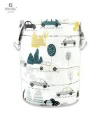 MimiNu Cos rotund pentru depozitare jucarii 35x50 cm Childrens Journey Grey