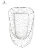 MimiNu Cosulet bebelus Baby Cocoon 75x55 cm din bumbac Mini Gray Stars
