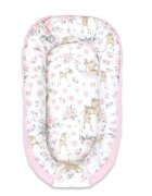MimiNu Cosulet bebelus pentru dormit Baby Nest 105x66 cm Velvet Sweet Deer Pink