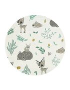 MimiNu Halat de baie cu urechi din bumbac si thermo fleece Forest Friends Mint