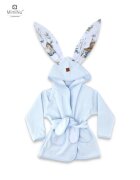 MimiNu Halat de baie cu urechi din bumbac si thermo fleece Lets Go Blue 2 - 5 ani