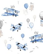MimiNu Insertie pentru landou din plasa 3D Blue Plane
