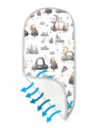 MimiNu Insertie pentru landou din plasa 3D Cars Grey
