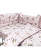 MimiNu Lenjerie patut 3 piese cu protectie laterala din bumbac 120x60 cm Design Little Ballerina Pink