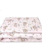 MimiNu Lenjerie patut 3 piese cu protectie laterala din bumbac 120x60 cm Design Little Ballerina Pink
