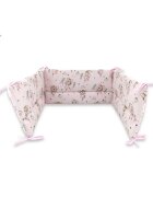 MimiNu Lenjerie patut 3 piese cu protectie laterala din bumbac 120x60 cm Design Little Ballerina Pink